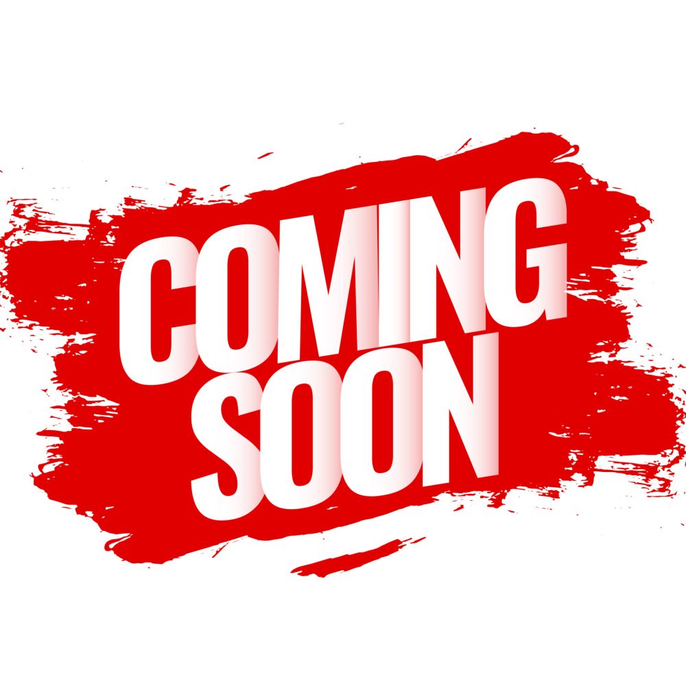 abstract comin soon promo template with brush stroke effect vector